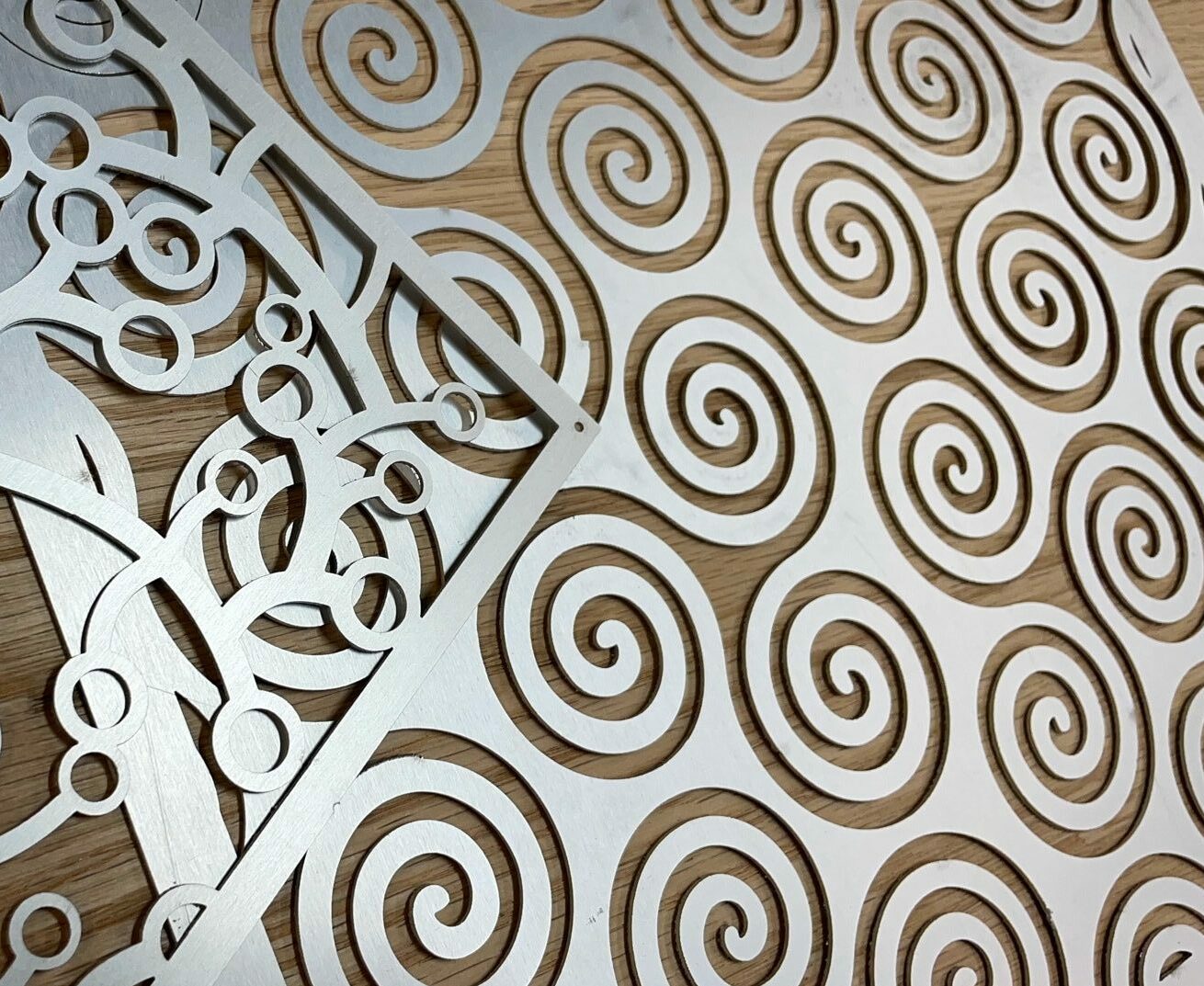 laser-cut aluminum